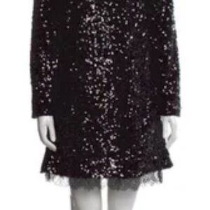Sachin + Babi Scoop Neck Mini Dress Black Sequin Dress